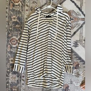 Black and white striped hoodie